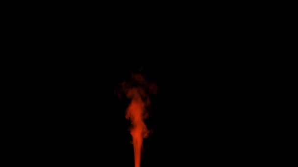 Красный дым на черном изолированы — стоковое видео