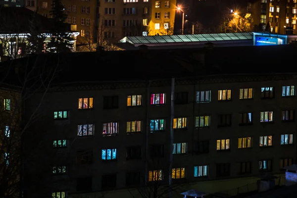 Nacht stad van hoogtepunt — Stockfoto