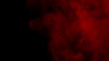 Siyah izole kırmızı duman
