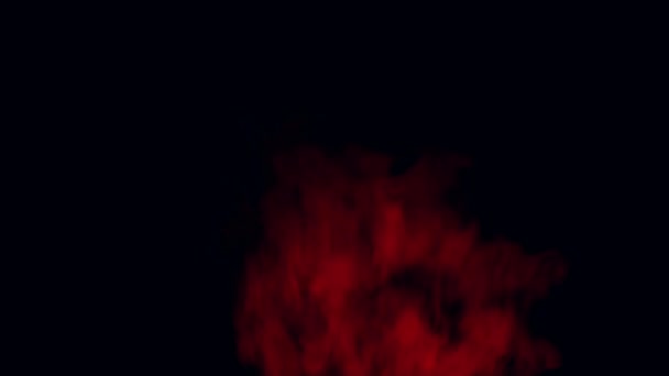 Red smoke on black isolated — Stock Video