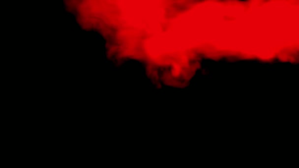 Red smoke on black isolated — Stock Video