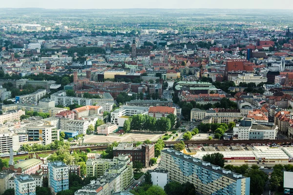 Вид с воздуха на город Вроцлав в Польше Стоковое Изображение