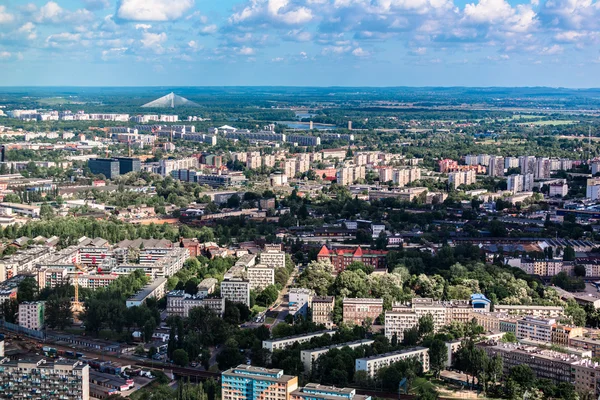 Вид с воздуха на город Вроцлав в Польше — стоковое фото