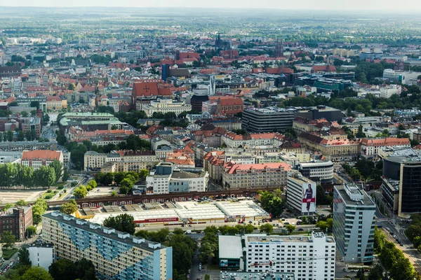 Letecký pohled na města Vratislavi v Polsku — Stock fotografie