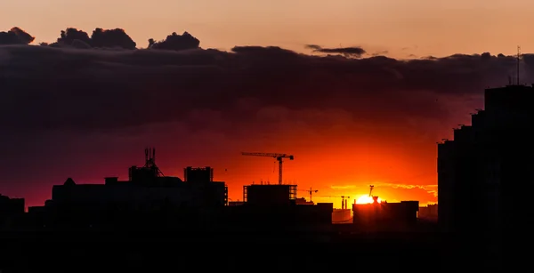 Цветные городские закаты Стоковая Картинка