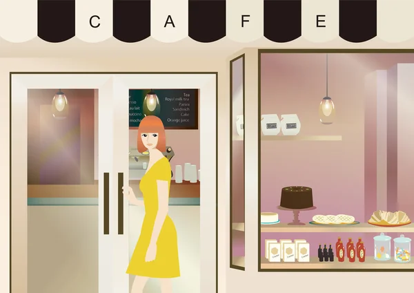 Es ist eine Illustration des materiellen Cafés. — Stockvektor