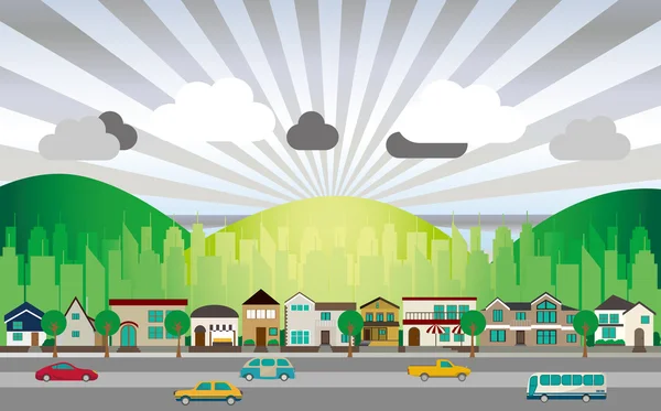 Paisaje urbano. — Vector de stock