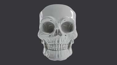 Koyu arka plan üzerinde kafatası