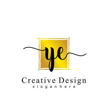 İlk logo kavramının YE el yazısı