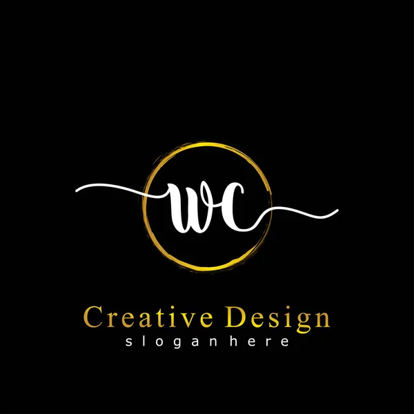 Inicial Escritura Mano Del Concepto Logotipo Inicial — Archivo Imágenes Vectoriales
