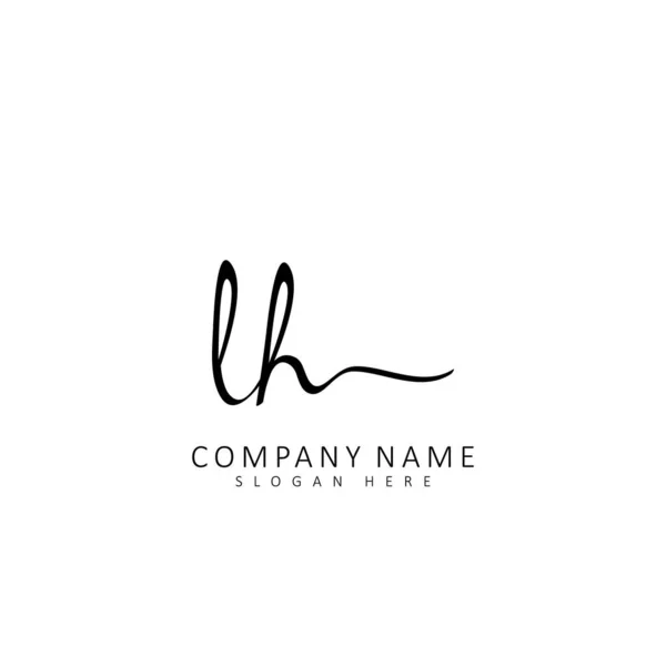 stock vector Initial LH handwriting of initial logo concept