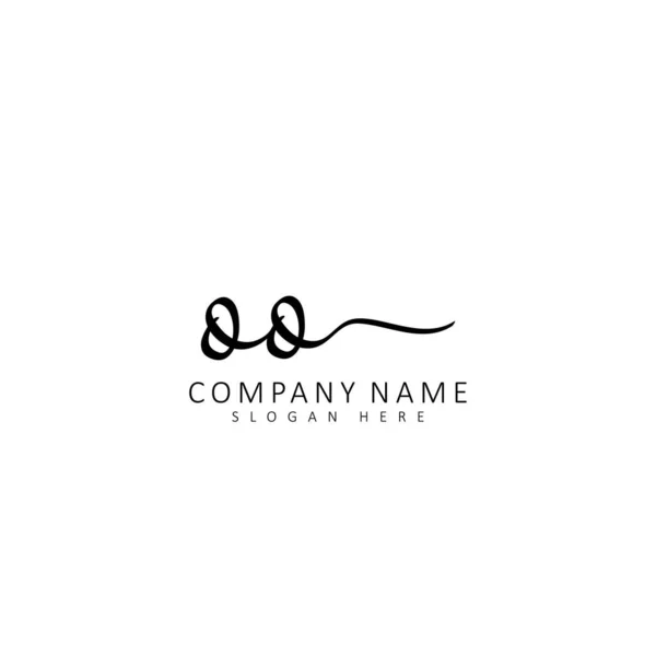 Manuscrito Inicial Conceito Logotipo Inicial — Vetor de Stock