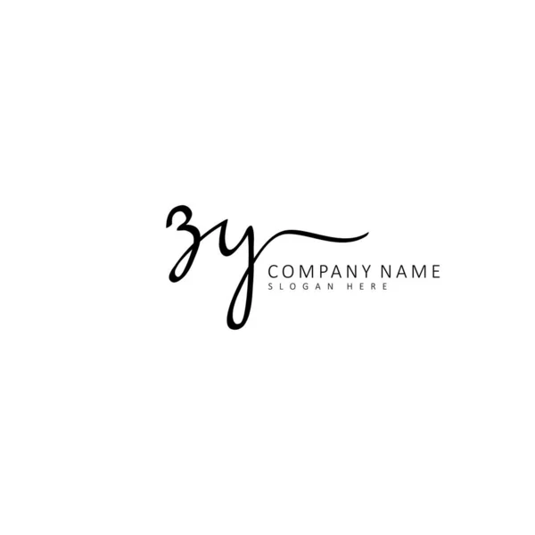 Escrita Mão Inicial Conceito Logotipo Inicial —  Vetores de Stock