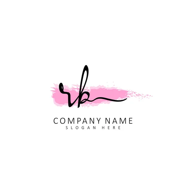 Manuscrito Inicial Conceito Logotipo Inicial — Vetor de Stock
