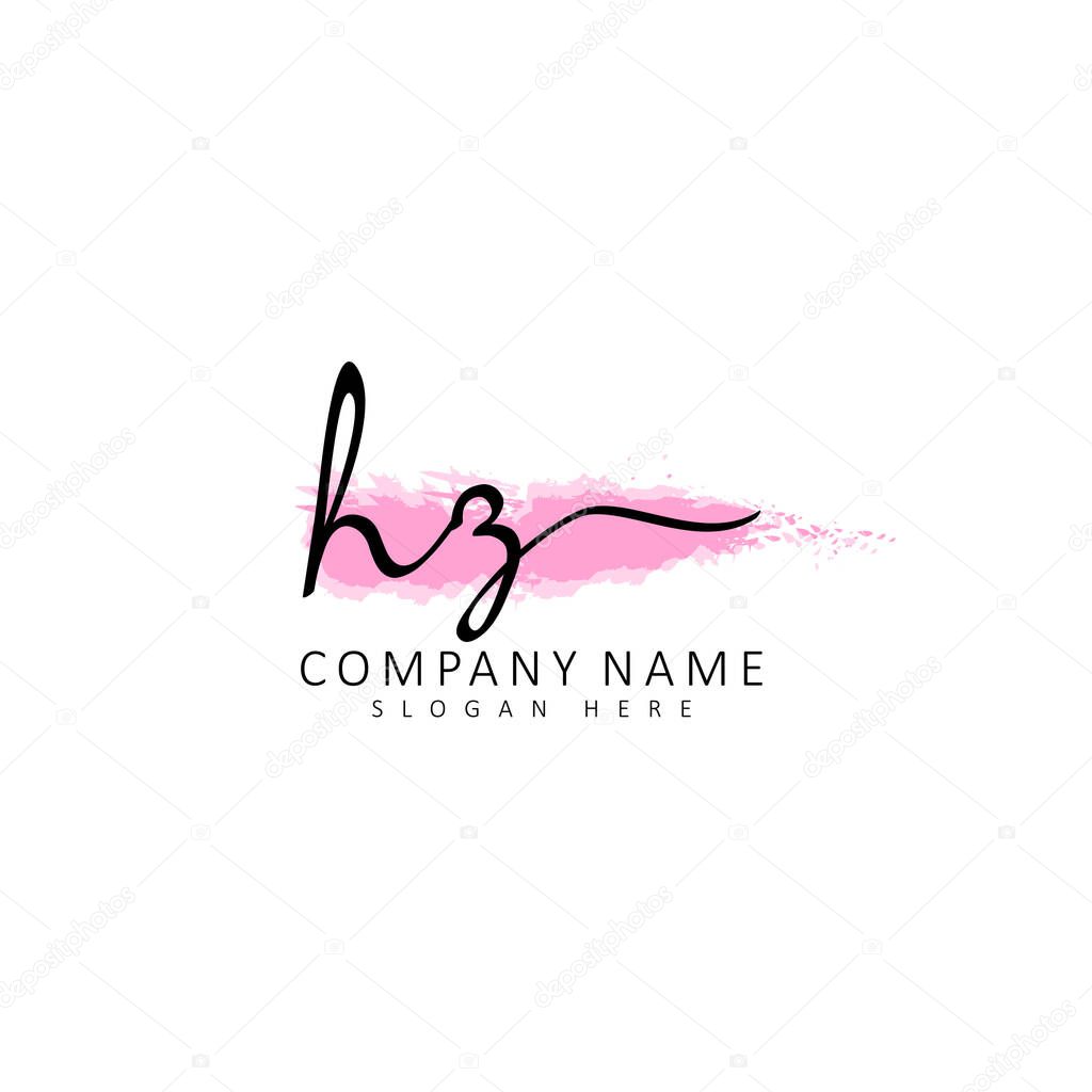 Initial HZ handwriting of initial logo concept