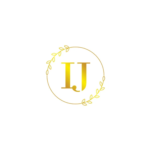 Lettera Iniziale Modello Logo Monogramma Con Ornamento Floreale — Vettoriale Stock