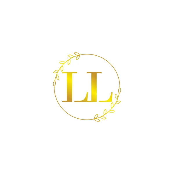 Letter Initial Monogram Logo Template Floral Ornament — Stock Vector