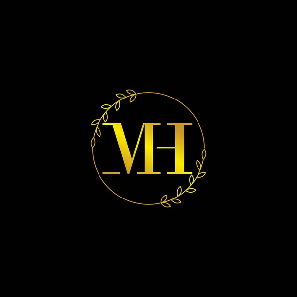 Letter Initial Monogram Logo Template Floral Ornament — Vettoriale Stock