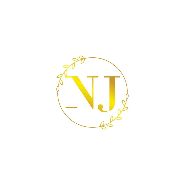 Lettera Modello Iniziale Logo Monogramma Con Ornamento Floreale — Vettoriale Stock