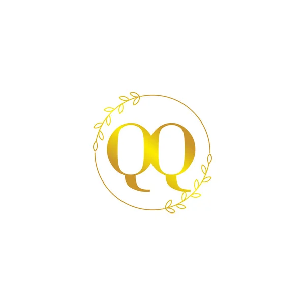 字母Qq带有花卉装饰的初始单字标识模板 — 图库矢量图片