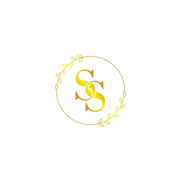Lettera Modello Iniziale Logo Monogramma Con Ornamento Floreale — Vettoriale Stock