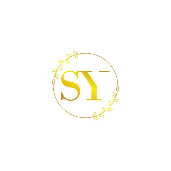 Buchstabe Initial Monogramm Logo Vorlage Mit Floralem Ornament — Stockvektor