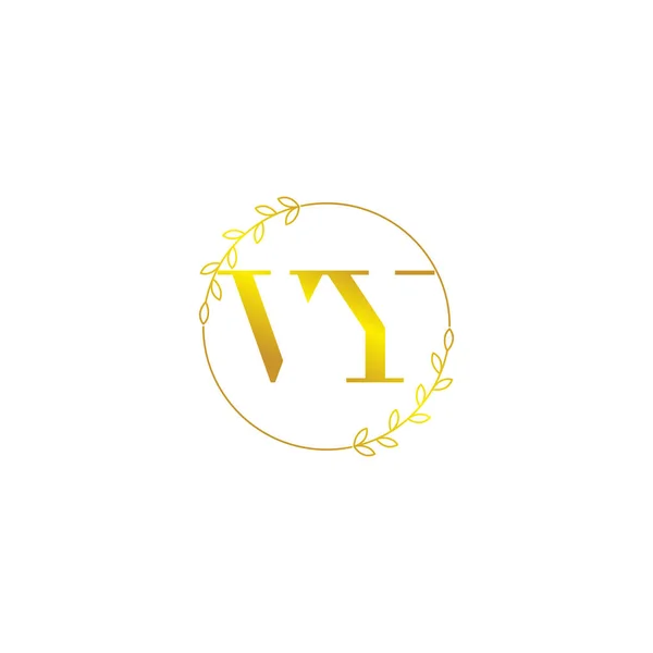 Lettera Iniziale Modello Logo Monogramma Con Ornamento Floreale — Vettoriale Stock