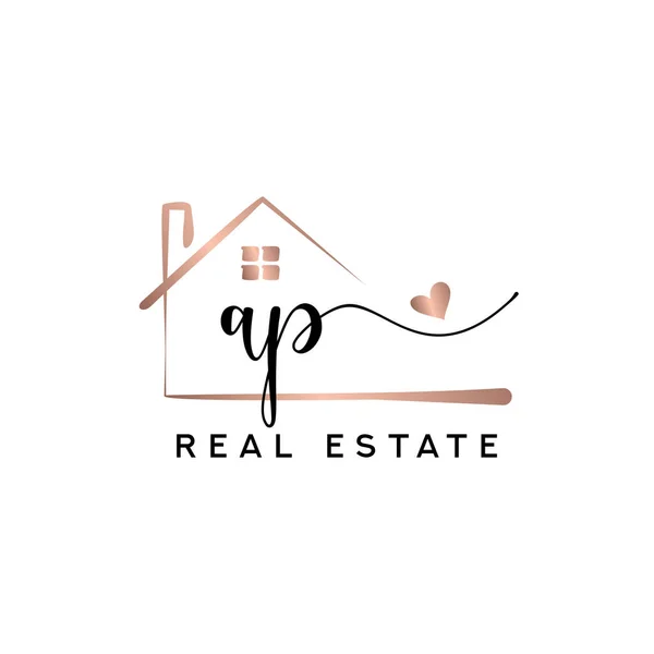 Initial Handwriting Real Estate Logo Concept Real Estate Logo Real — Stock Vector