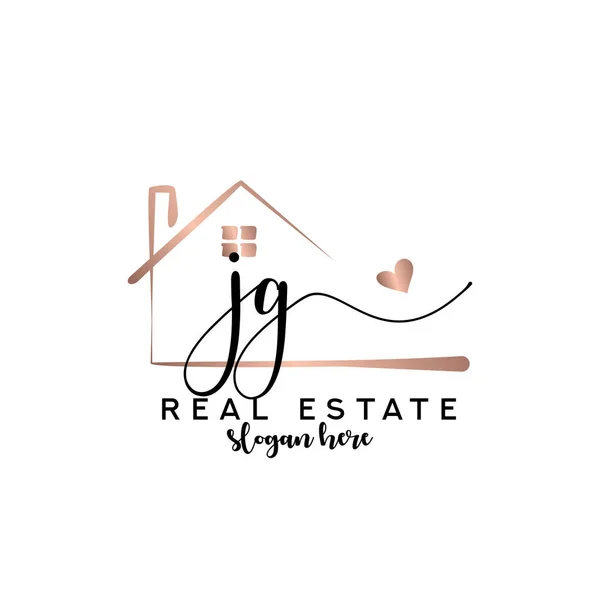 Initial Handwriting Real Estate Logo Concept Real Estate Logo Real — Stock Vector