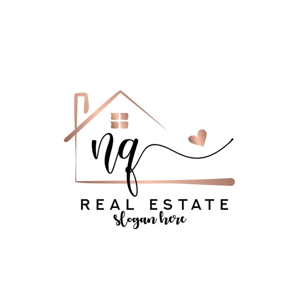 Initial Handwriting Real Estate Logo Concept Real Estate Logo Real — Stock Vector