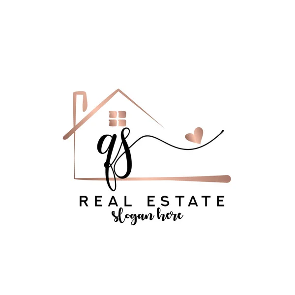 Initial Handwriting Real Estate Logo Concept Real Estate Logo Real — Stock Vector