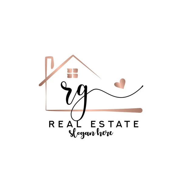 Initial Handwriting Real Estate Logo Concept Real Estate Logo Real — Stock Vector