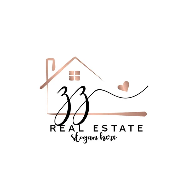 Initial Handwriting Real Estate Logo Concept Real Estate Logo Real — Stock Vector