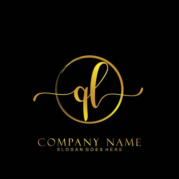 Handwriting Inicial Conceito Logotipo Inicial — Vetor de Stock