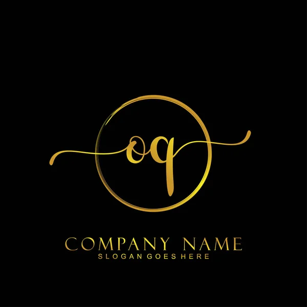 Escrita Mão Inicial Conceito Logotipo Inicial — Vetor de Stock