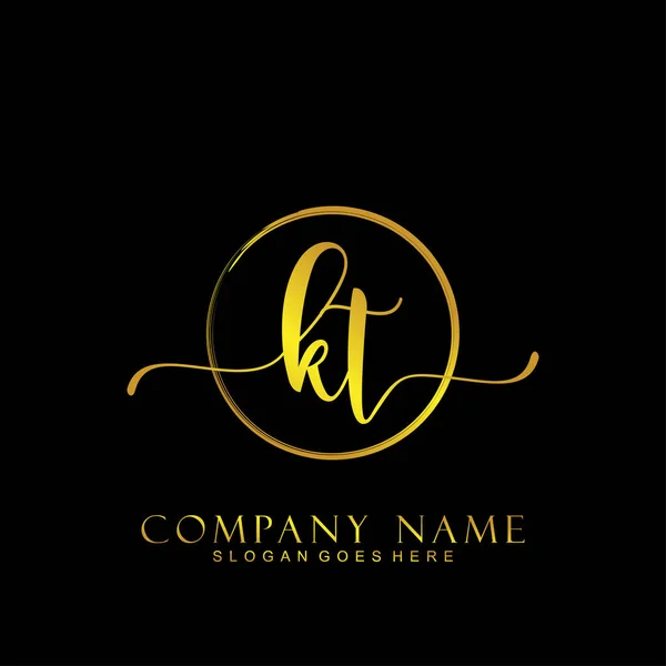 Inicial Caligrafia Conceito Logotipo Inicial — Vetor de Stock
