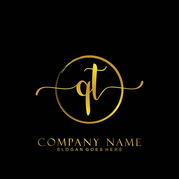 Caligrafia Inicial Conceito Logotipo Inicial — Vetor de Stock