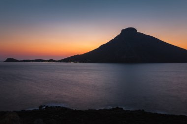 Telendos Yunan Adası oniki adalar Ege Denizi'nde on Sunset