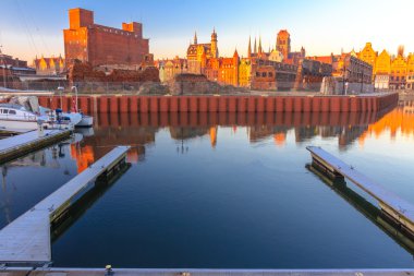 Cityscape of Gdansk from local marina clipart