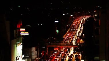 Trafik sıkışıklığı City, geceleri yoğun trafik