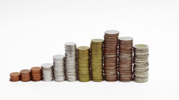 Money drop, money coin business finance concept — Stock Video