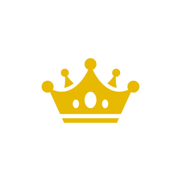 Simple Flat Yellow Crown Design Silhouette Crown Icon Template Vector — стоковый вектор