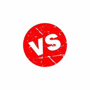 Soyut Kızıl Grungy vs Lastik Damga İşaretine Karşı Çember Şekil İmaj Vektörü, Karşı Metin Mührü, Mark, Etiket Tasarım Şablonu