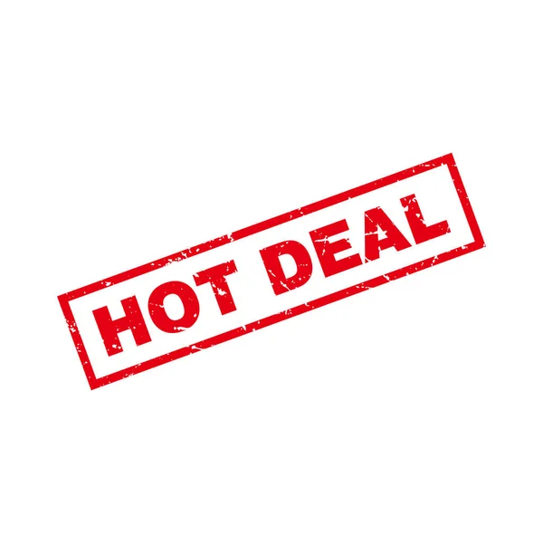 Abstrakte Red Grungy Hot Deal Stempel Zeichen Illustration Vektor Hot — Stockvektor