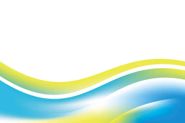 Abstract Smooth Blue Yellow Wavy Background Design Template Vector Blurry — Vetor de Stock