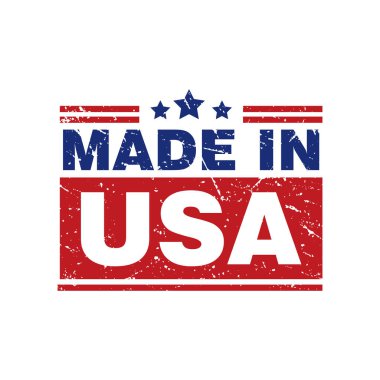 ABD Kauçuk Damga İşaretli Soyut Kırmızı ve Mavi Grungy Amerika Birleşik Devletleri Çizim Vektörü Metin Mührü, Mark, Etiket Tasarım Şablonu