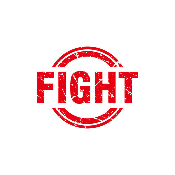 абстрактный красный грандиозный бой резиновый штамп знак с рисунком круга вектор, печать борьбы текст, знак, шаблон оформления этикетки