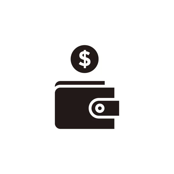 简易平面钱包图标图解设计 轮廓钱包符号模板向量 — 图库矢量图片