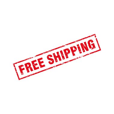 Soyut Red Grungy Ücretsiz Nakliye Kauçuk İmza Tabela İllüstrasyon Vektörü, Ücretsiz Nakliye Metin Mührü, Mark, Etiket Tasarım Şablonu