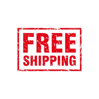 Soyut Red Grungy Ücretsiz Nakliye Kauçuk İmza Tabela İllüstrasyon Vektörü, Ücretsiz Nakliye Metin Mührü, Mark, Etiket Tasarım Şablonu